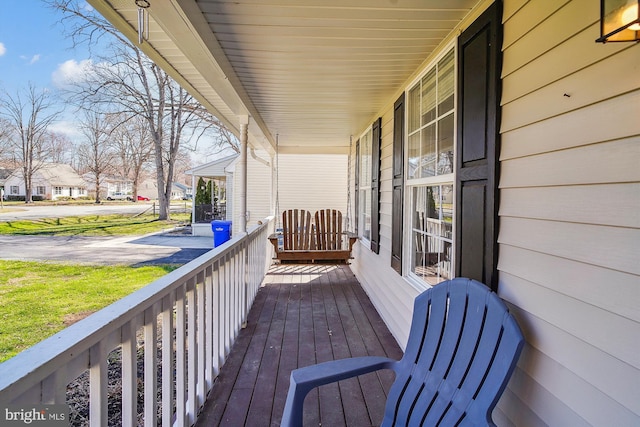 deck featuring covered porch