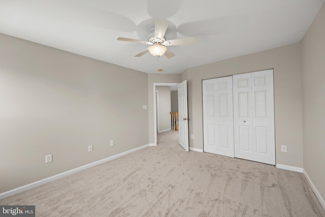 10023 Iron Pointe Drive Ext Unit 201B2, Millsboro, DE 19966 - unfurnished bedroom with carpet, baseboards, a closet, and ceiling fan