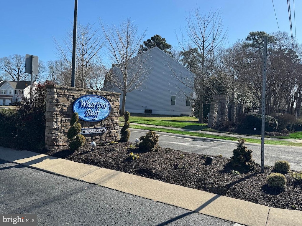 view of community sign