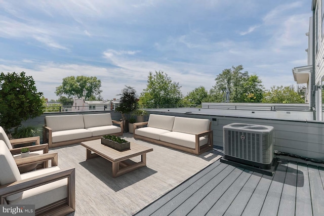 426 Manor Pl NW Unit 3, Washington, DC 20010 - wooden deck with central air condition unit and an outdoor living space