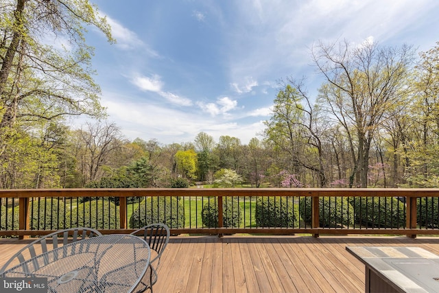 1460 Pitcock Ln, Winchester, VA 22602 - wooden terrace featuring outdoor dining area
