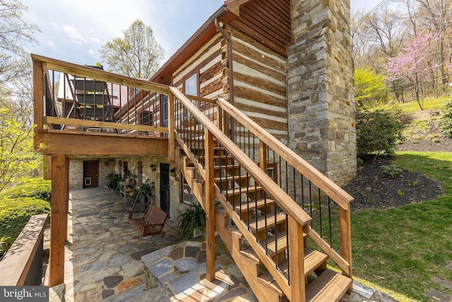 1460 Pitcock Ln, Winchester, VA 22602 - deck featuring a patio and stairway