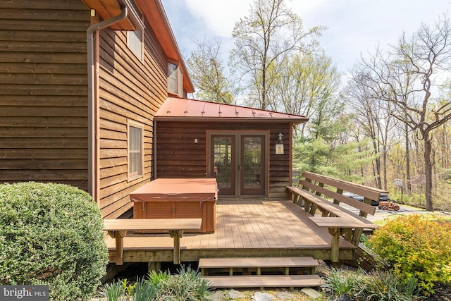 1460 Pitcock Ln, Winchester, VA 22602 - deck with french doors and a hot tub