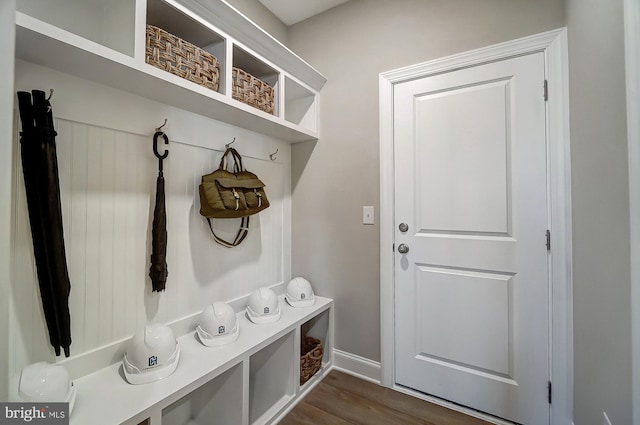751 Bowie Shop Rd, Huntingtown, MD 20639 - mudroom with dark wood-type flooring and baseboards