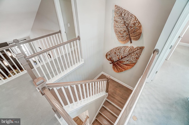 751 Bowie Shop Rd, Huntingtown, MD 20639 - stairway with carpet and baseboards