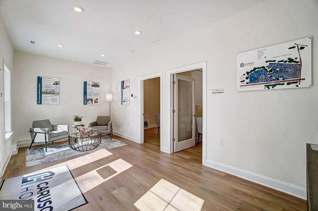 751 Bowie Shop Rd, Huntingtown, MD 20639 - living area featuring recessed lighting, visible vents, baseboards, and light wood-style flooring