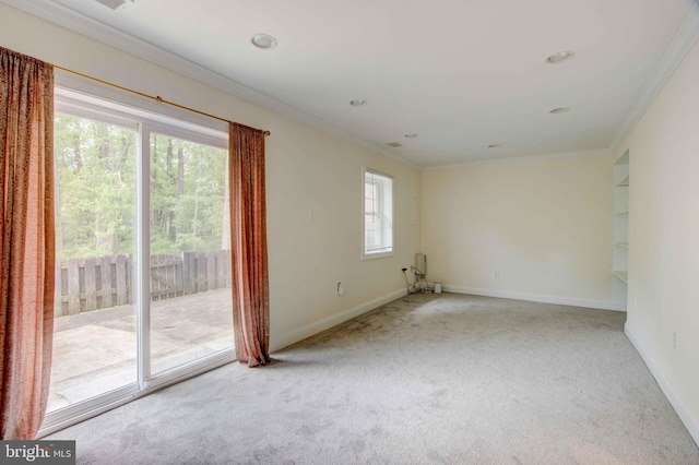 14613 Tynewick Ter Unit 6-1461, Silver Spring, MD 20906 - carpeted spare room with ornamental molding, baseboards, and recessed lighting