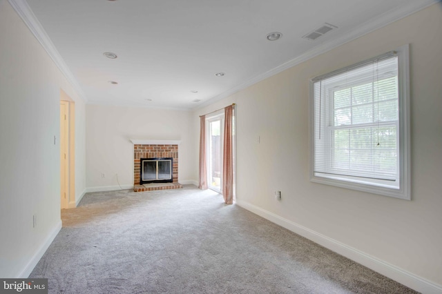 14613 Tynewick Ter Unit 6-1461, Silver Spring, MD 20906 - unfurnished living room featuring crown molding, carpet, baseboards, and visible vents