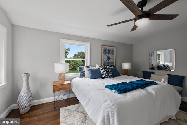 6611 Loch Hill Rd, Baltimore, MD 21239 - bedroom with dark wood-style floors and ceiling fan