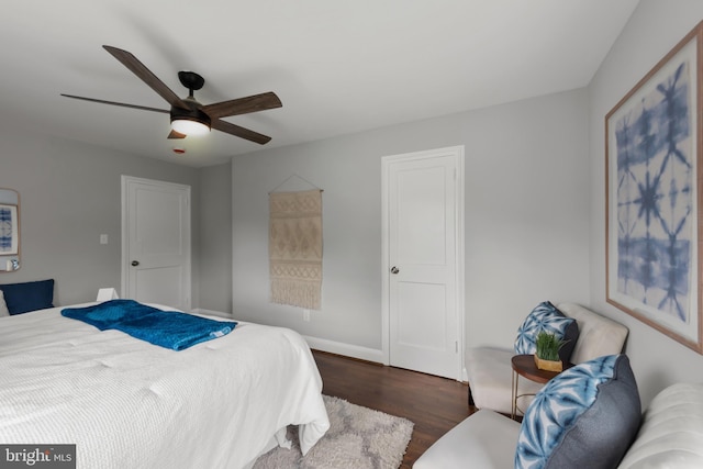 6611 Loch Hill Rd, Baltimore, MD 21239 - bedroom featuring dark wood-style flooring and a ceiling fan