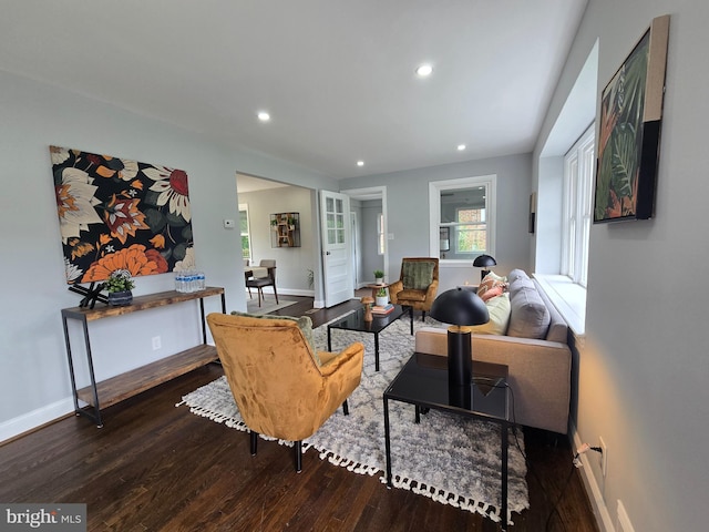 6611 Loch Hill Rd, Baltimore, MD 21239 - living room featuring wood finished floors and recessed lighting