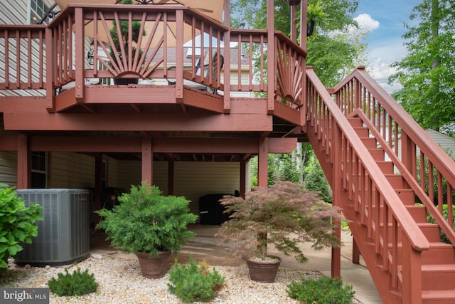 47 Christopher Way, Stafford, VA 22554 - wooden deck featuring stairs and central air condition unit