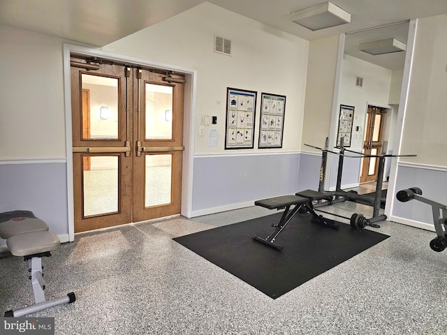 5340 Holmes Run Pkwy Unit 1410, Alexandria, VA 22304 - workout room with french doors and baseboards