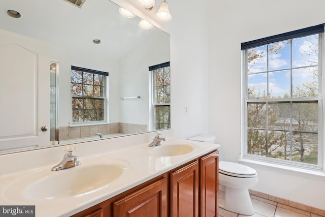 full bathroom featuring a sink and a wealth of natural light