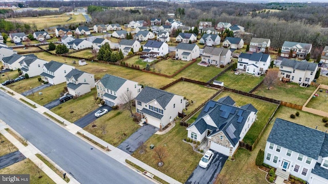 drone / aerial view featuring a residential view