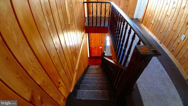 8354 Cumberland Rd, Springfield, WV 26763 - stairs with wooden walls