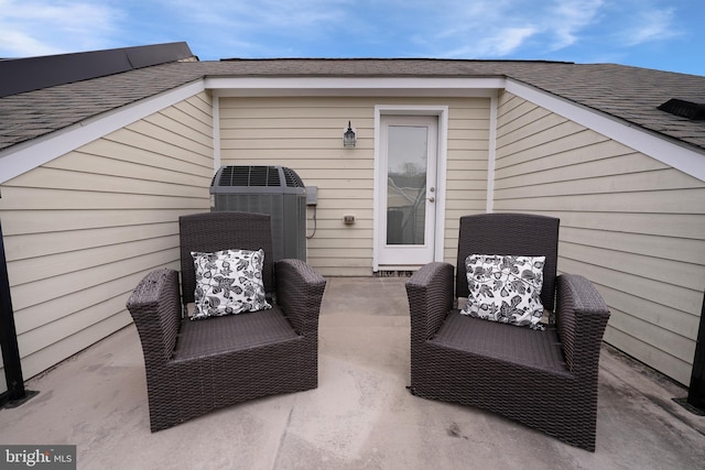 view of patio with central AC