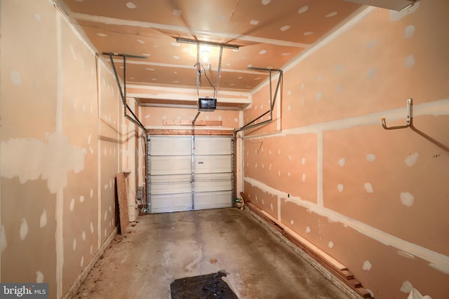 garage featuring a garage door opener