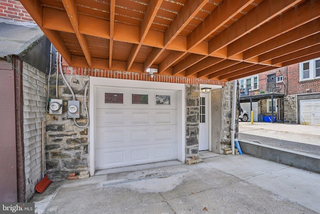 view of garage
