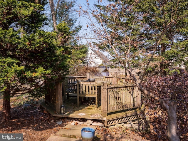 view of yard featuring a deck