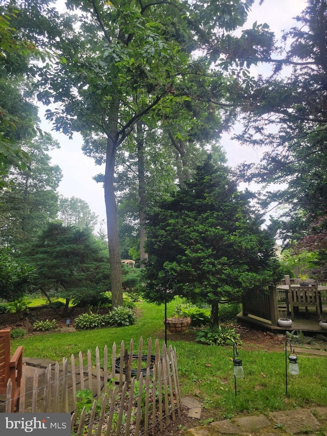 view of yard featuring fence