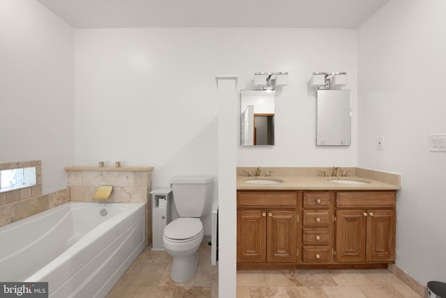 4544 30th St NW, Washington, DC 20008 - full bath featuring a sink, double vanity, toilet, and a garden tub