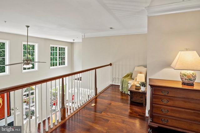 8725 Warm Waves Way Unit 10, Columbia, MD 21045 - corridor with crown molding and wood finished floors