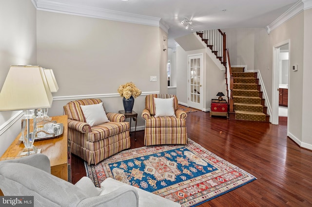 8725 Warm Waves Way Unit 10, Columbia, MD 21045 - living area with wood finished floors, stairs, ornamental molding, and baseboards