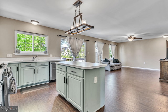 4735 Queens Grove St, White Plains, MD 20695 - kitchen featuring green cabinetry, a wealth of natural light, and a sink