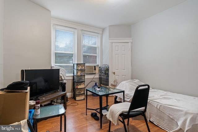 2609 Keyworth Ave, Baltimore, MD 21215 - bedroom with cooling unit and wood finished floors