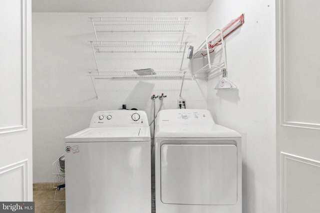 laundry room featuring washing machine and clothes dryer