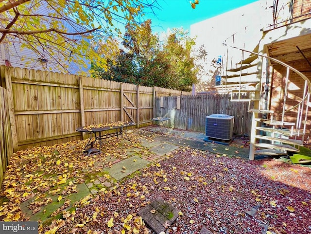 2904 11th St NW, Washington, DC 20001 - view of yard with a patio area, central air condition unit, and a fenced backyard