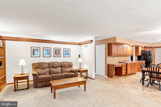 3672 Cimmeron Rd, York, PA 17402 - living area with a textured ceiling, visible vents, and baseboards