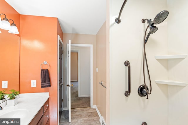 3672 Cimmeron Rd, York, PA 17402 - full bathroom with walk in shower, baseboards, and vanity