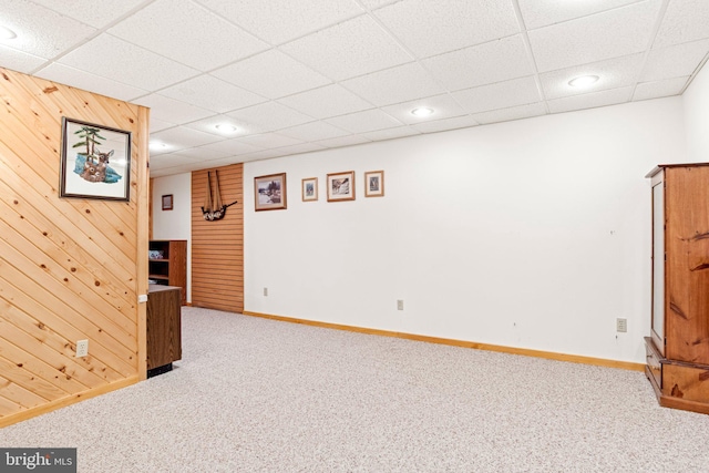 3672 Cimmeron Rd, York, PA 17402 - finished basement featuring a paneled ceiling, carpet, baseboards, and recessed lighting