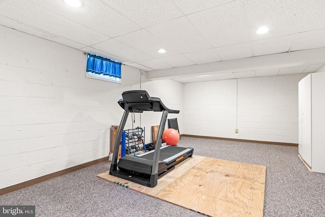 3672 Cimmeron Rd, York, PA 17402 - workout area with carpet, baseboards, and recessed lighting