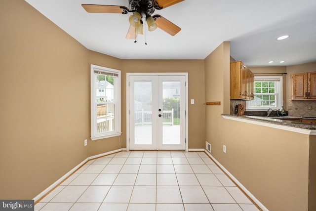 11 Ashbrook Rd, Stafford, VA 22554 - entryway featuring french doors, baseboards, ceiling fan, and recessed lighting