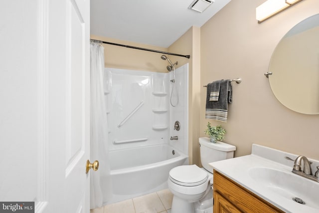 11 Ashbrook Rd, Stafford, VA 22554 - full bathroom featuring tile patterned flooring, vanity, shower / bath combo with shower curtain, and toilet