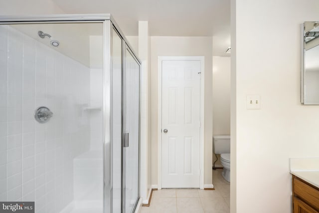 11 Ashbrook Rd, Stafford, VA 22554 - full bath with a stall shower, tile patterned floors, vanity, and toilet