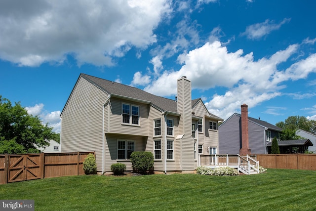 11 Ashbrook Rd, Stafford, VA 22554 - rear view of property featuring a chimney and a wooden deck