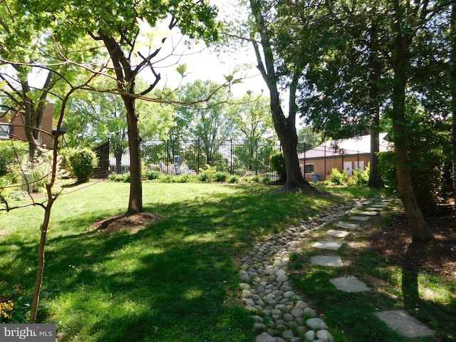 view of yard with fence