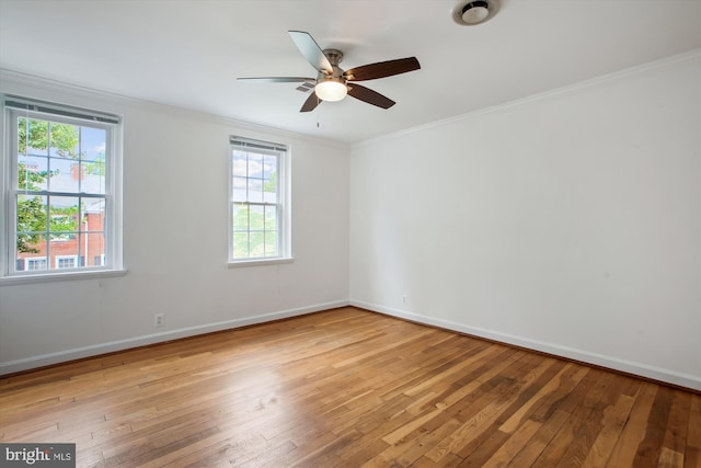 2858 S Abingdon St, Arlington, VA 22206 - unfurnished room featuring crown molding, plenty of natural light, light wood-style floors, and baseboards