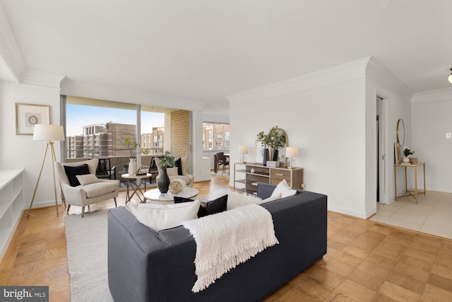 5500 Friendship Blvd Unit 2308N, Chevy Chase, MD 20815 - living room with crown molding and baseboards