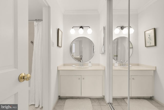 5500 Friendship Blvd Unit 2308N, Chevy Chase, MD 20815 - bathroom featuring crown molding and vanity