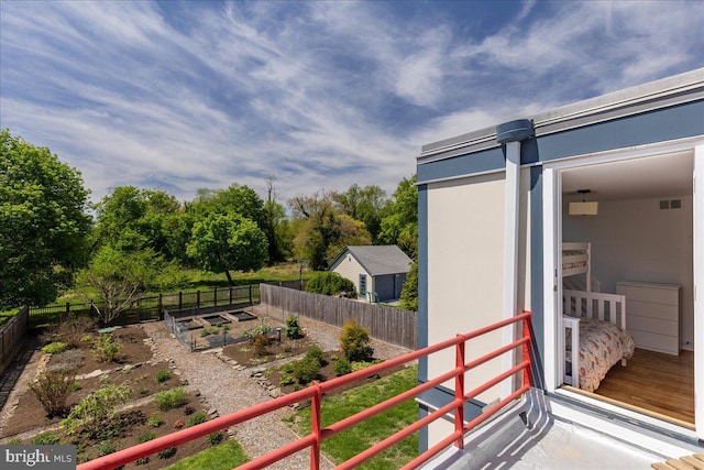 balcony featuring visible vents
