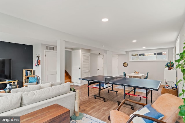 4600 Blagden Ter NW, Washington, DC 20011 - rec room featuring light wood finished floors and recessed lighting