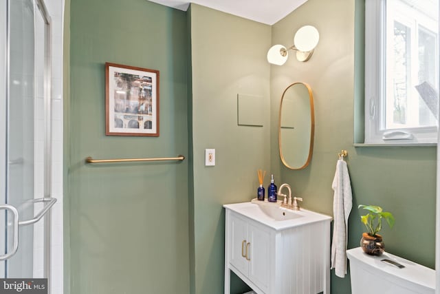 4600 Blagden Ter NW, Washington, DC 20011 - bathroom featuring toilet, vanity, and tiled shower