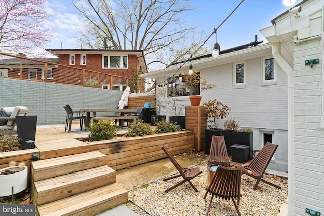 4600 Blagden Ter NW, Washington, DC 20011 - wooden deck featuring a patio area and an outdoor fire pit
