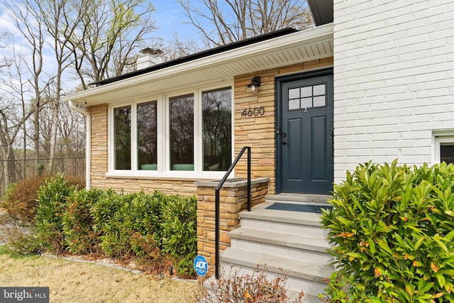 4600 Blagden Ter NW, Washington, DC 20011 - view of exterior entry featuring stone siding and a chimney
