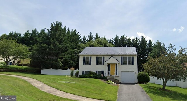 105 Daniels Ct, Smithsburg, MD 21783 - raised ranch with a garage, a front lawn, driveway, and metal roof